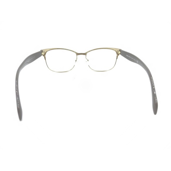 Prada VPR 65R DHO-1O1 Brown Gold Cat Eye Eyeglasses Frames 53-16 140 Italy - Picture 5 of 12